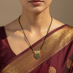 Floral Lattice Multicolor Mangalsutra Necklace