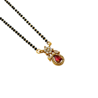 Ruby Teardrop Floral Mangalsutra Necklace