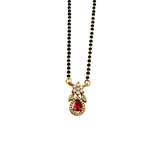 Ruby Teardrop Floral Mangalsutra Necklace