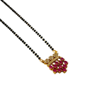 Ruby Cluster Crown Mangalsutra Necklace