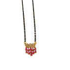 Ruby Cluster Crown Mangalsutra Necklace