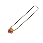 Ruby Cluster Crown Mangalsutra Necklace
