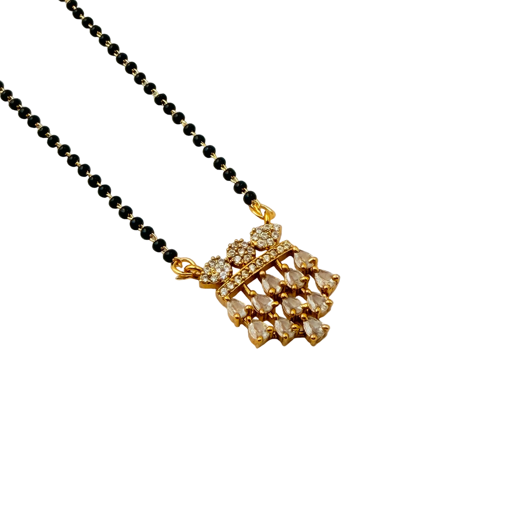 Champagne Crystal Crown Mangalsutra Necklace