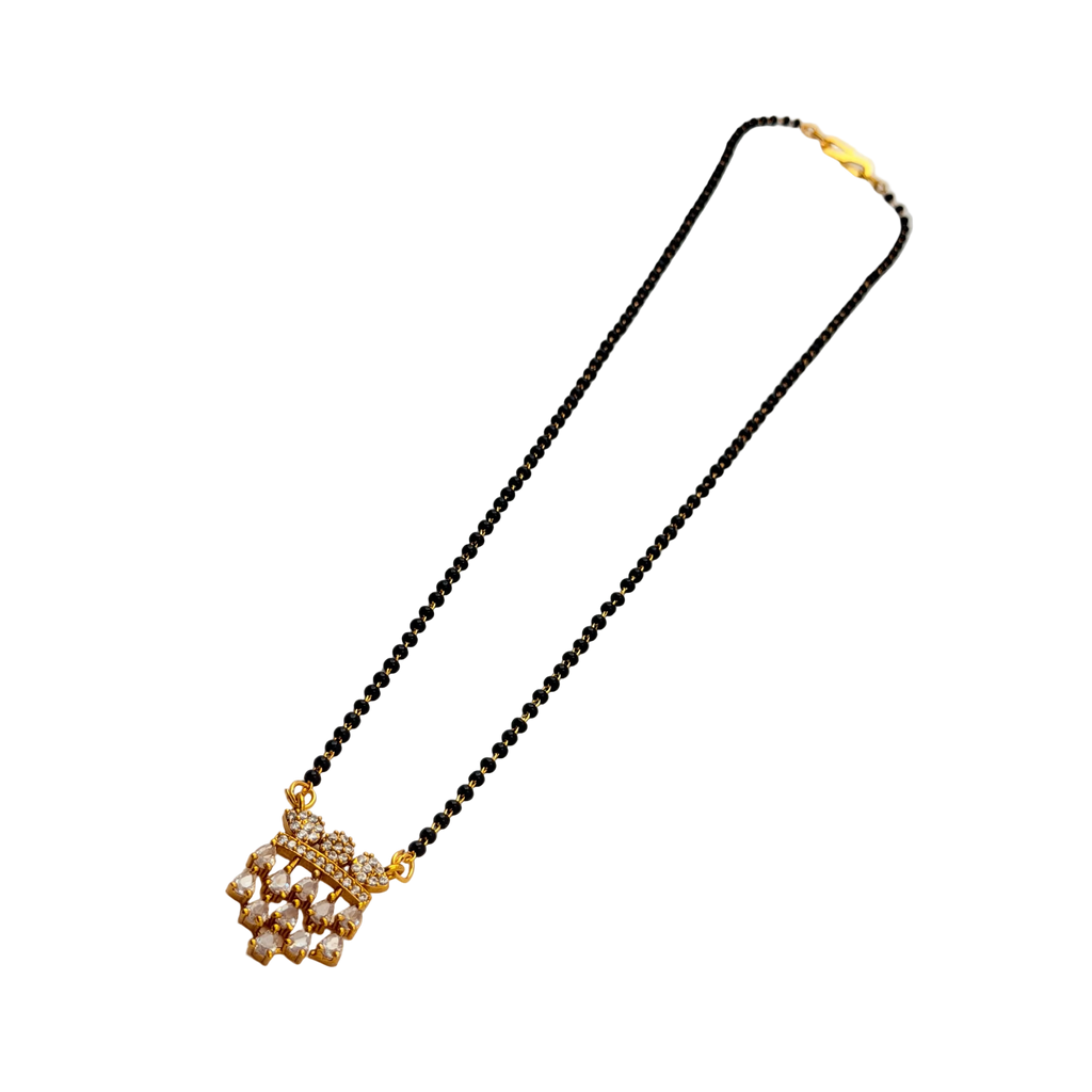 Champagne Crystal Crown Mangalsutra Necklace