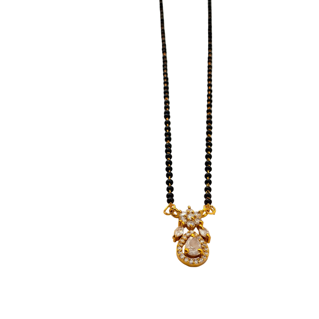 Champagne Teardrop Floral Mangalsutra Necklace