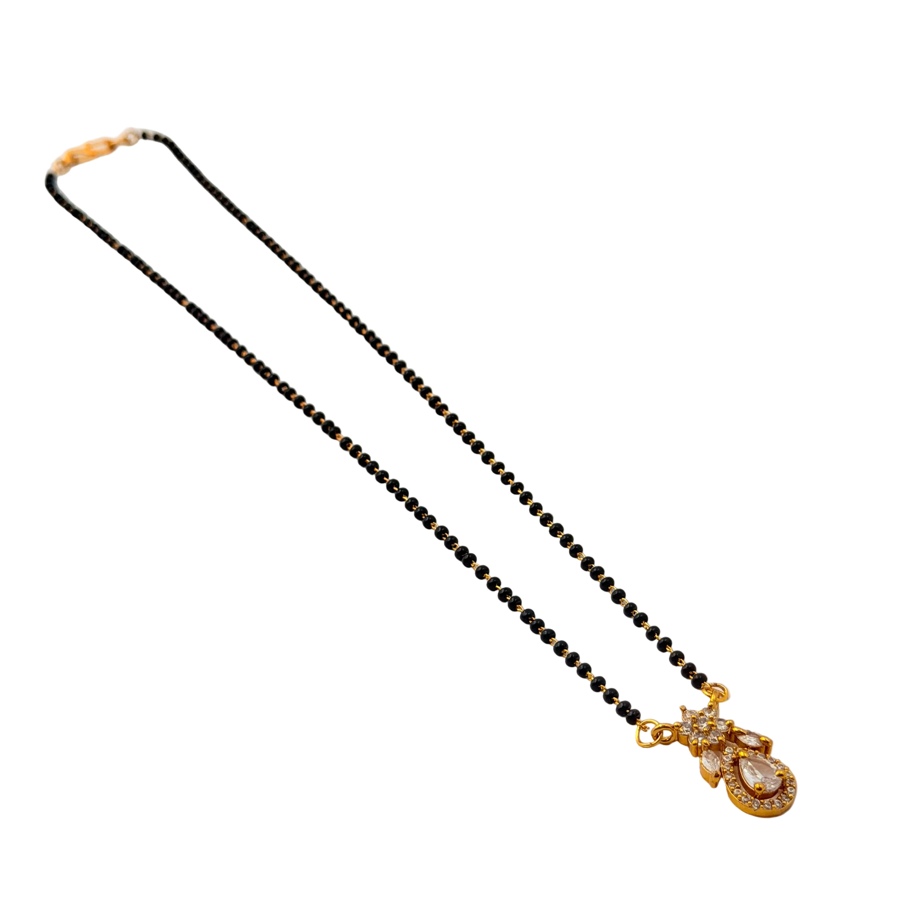 Champagne Teardrop Floral Mangalsutra Necklace