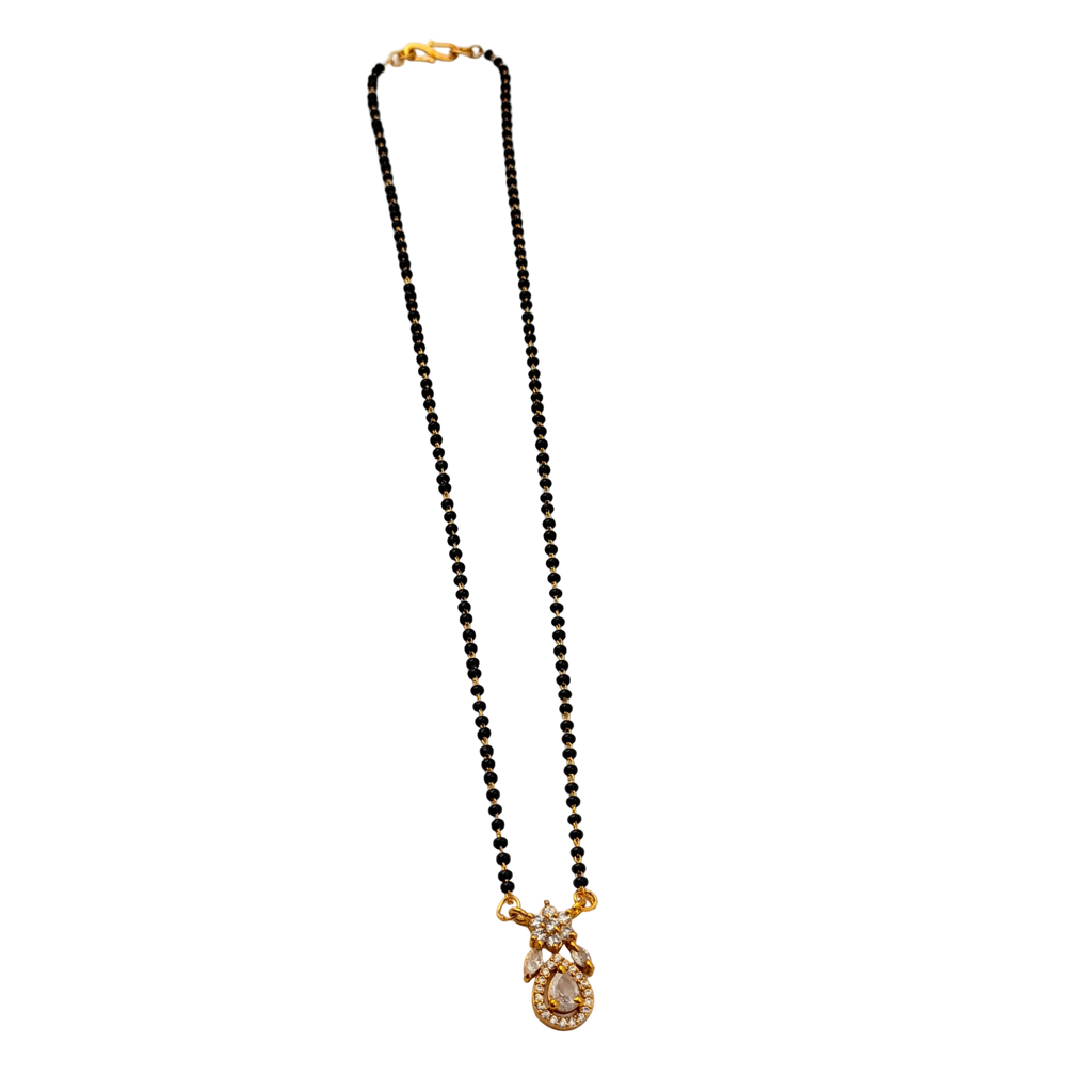 Champagne Teardrop Floral Mangalsutra Necklace