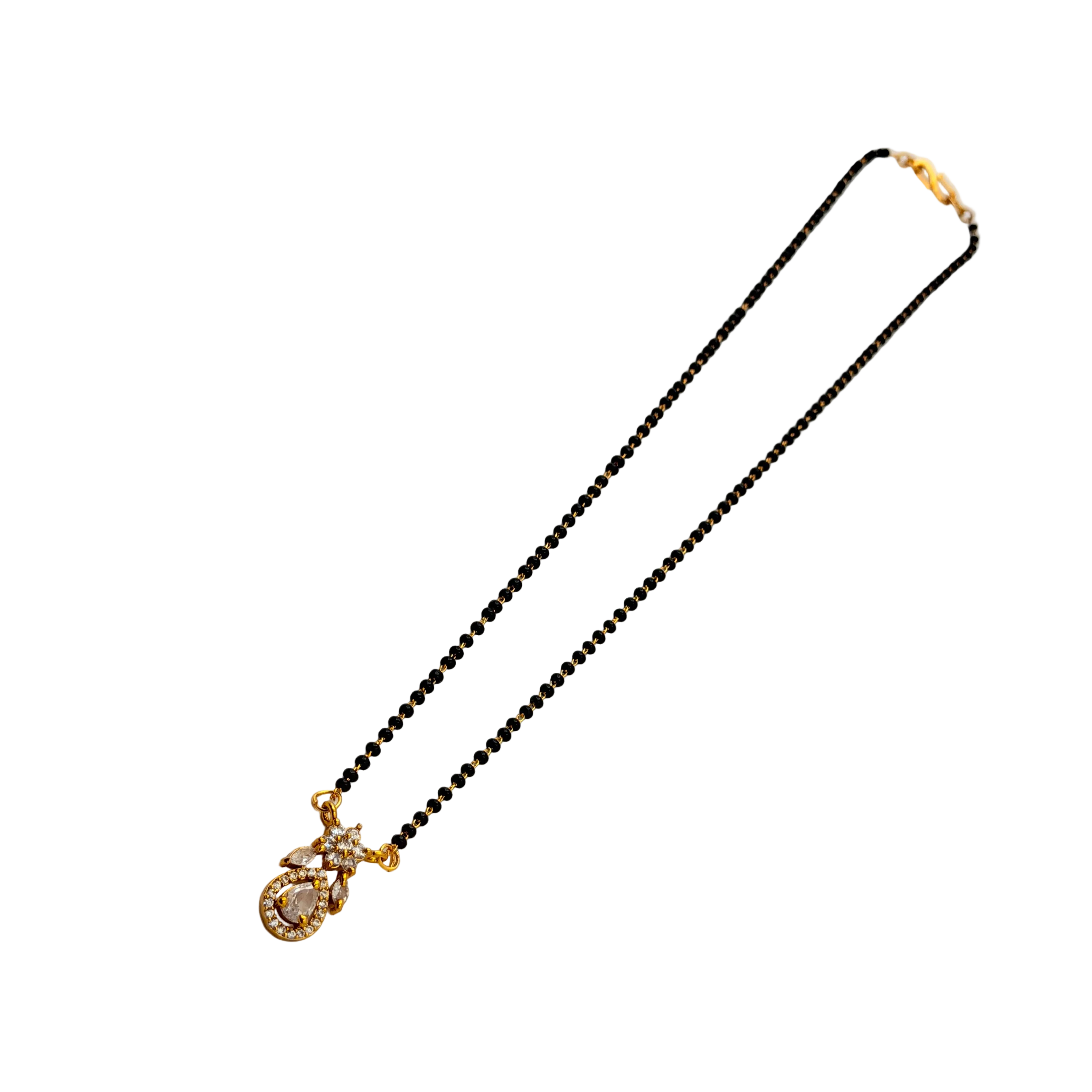 Champagne Teardrop Floral Mangalsutra Necklace