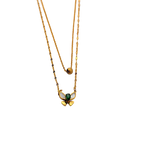 Emerald Bow Layered Necklace Set
