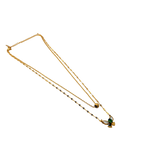 Emerald Bow Layered Necklace Set