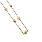 Floral & Geometric Dual-Layer Necklace