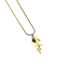 Golden Rose Vine Pendant Necklace
