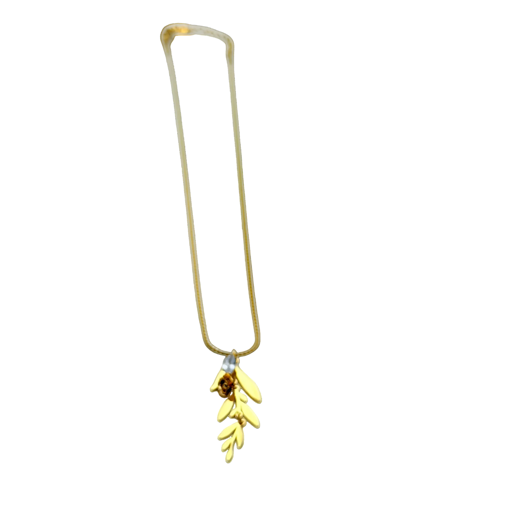 Golden Rose Vine Pendant Necklace