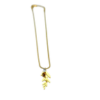 Golden Rose Vine Pendant Necklace