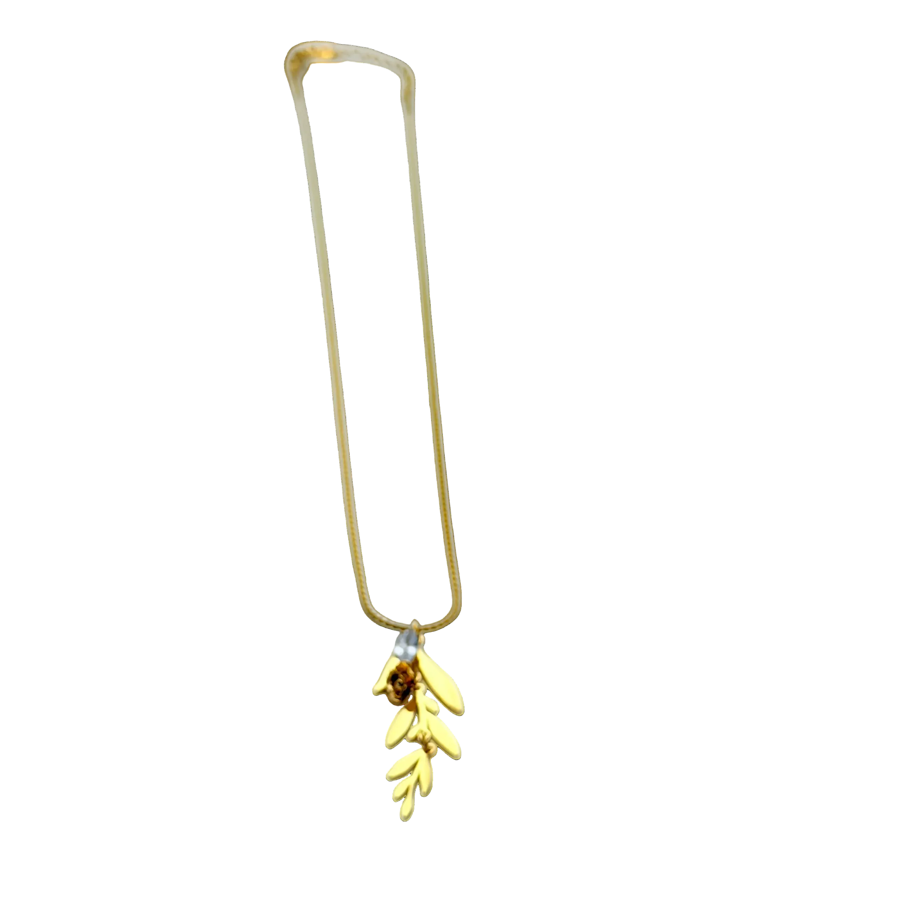 Golden Rose Vine Pendant Necklace
