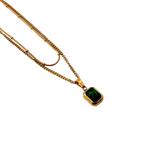 Emerald Cut Minimal Pendant Necklace