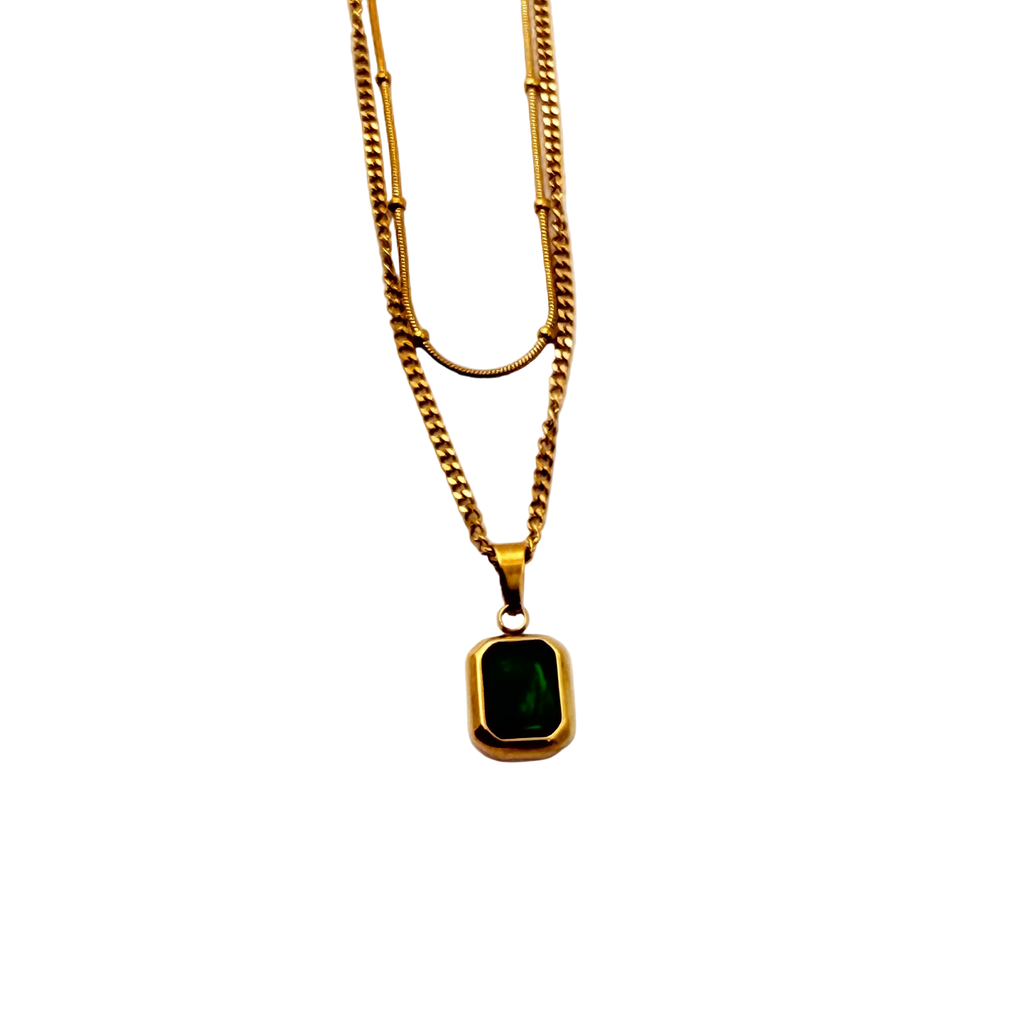 Emerald Cut Minimal Pendant Necklace