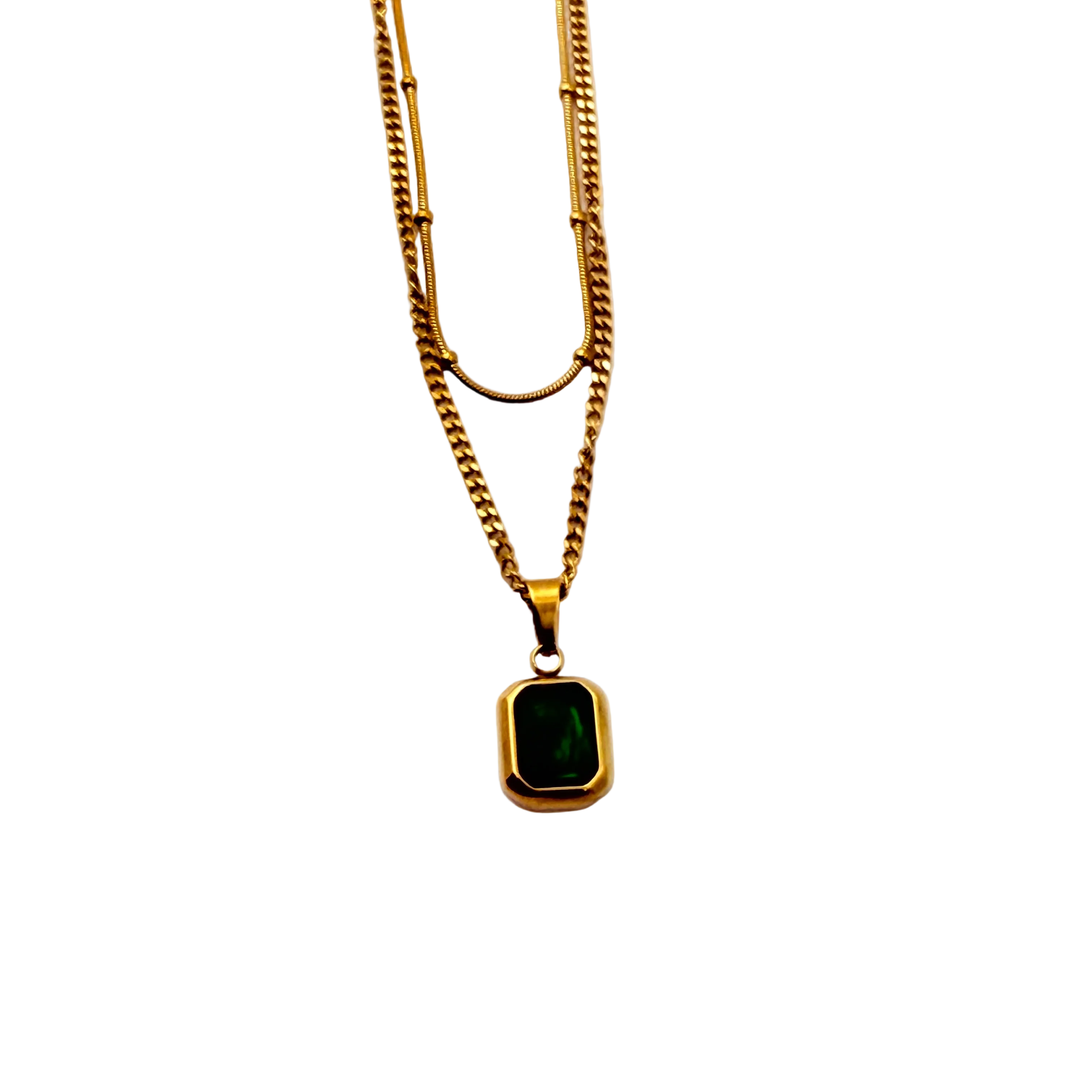 Emerald Cut Minimal Pendant Necklace