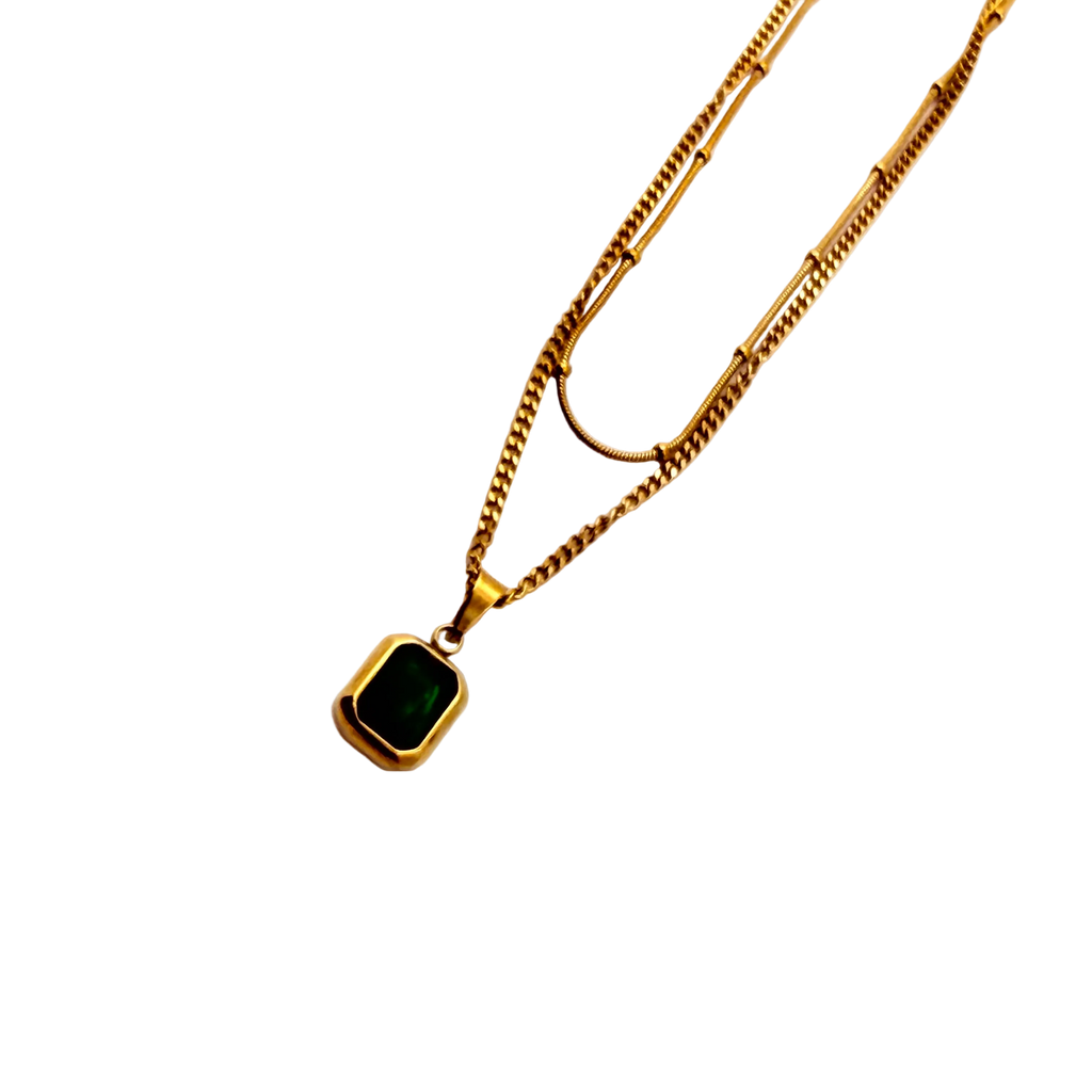 Emerald Cut Minimal Pendant Necklace