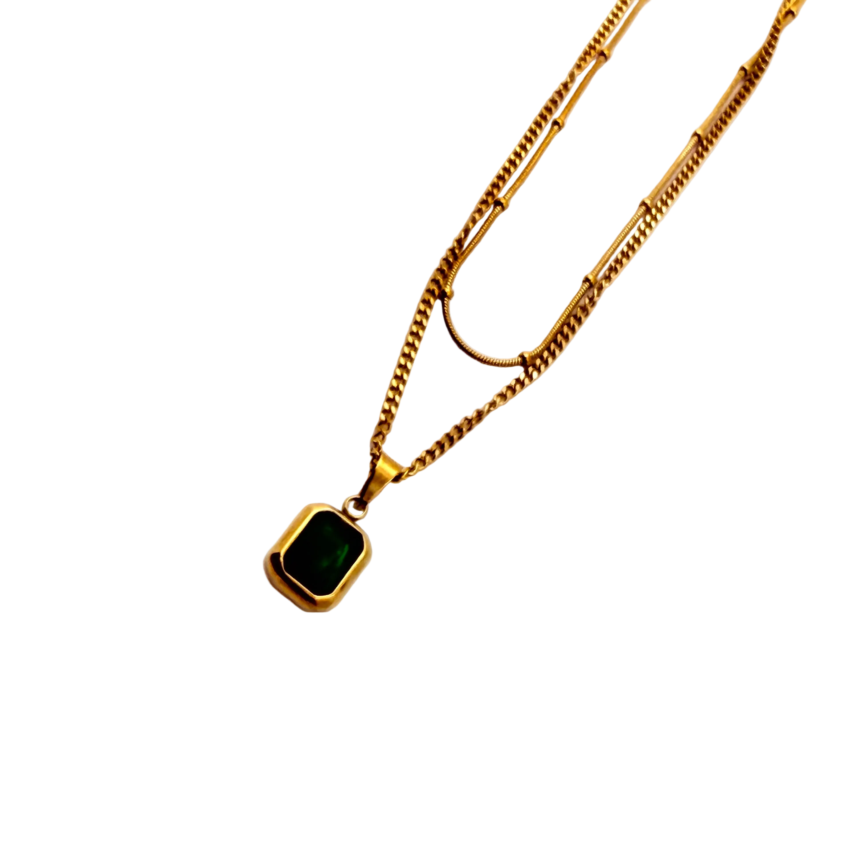 Emerald Cut Minimal Pendant Necklace