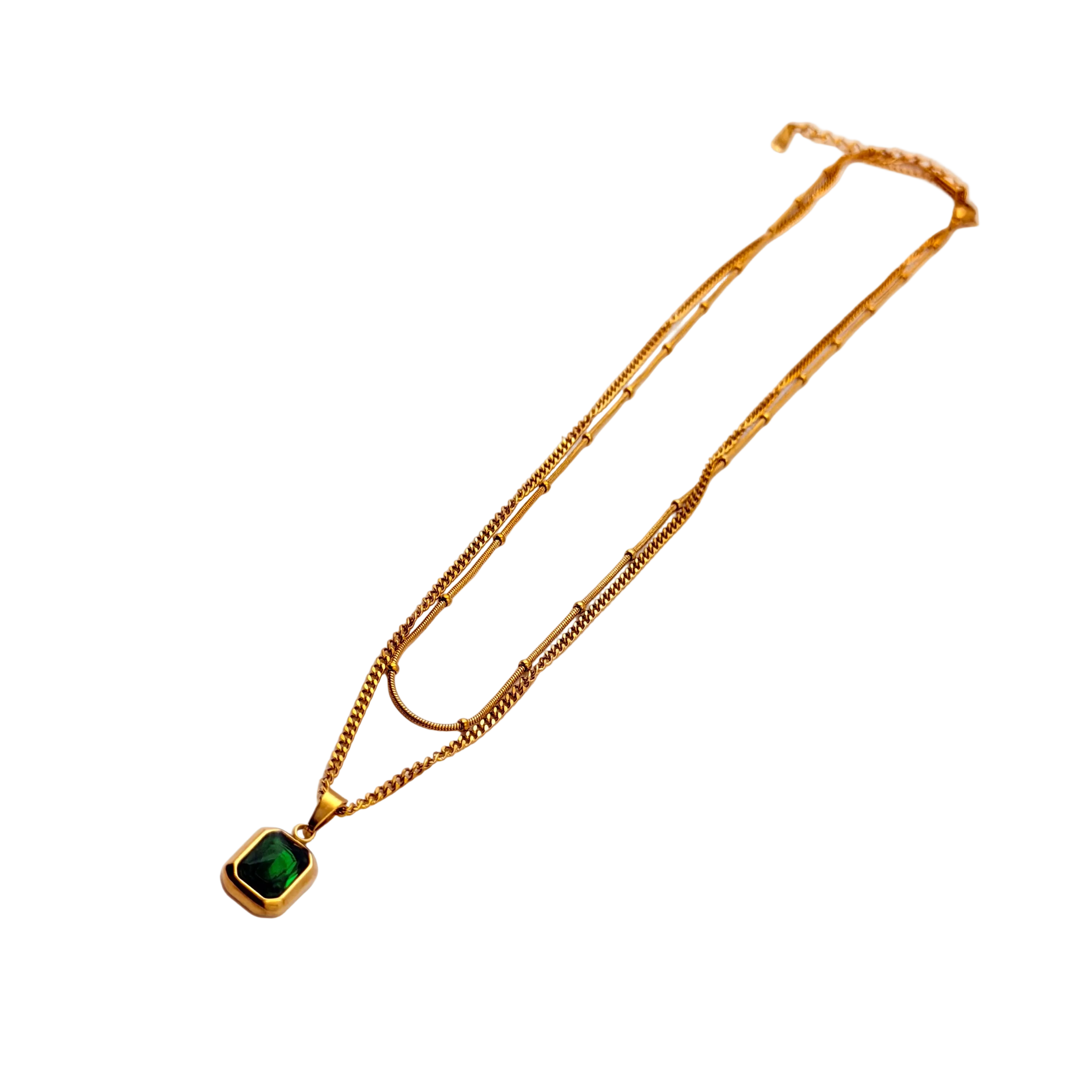 Emerald Cut Minimal Pendant Necklace
