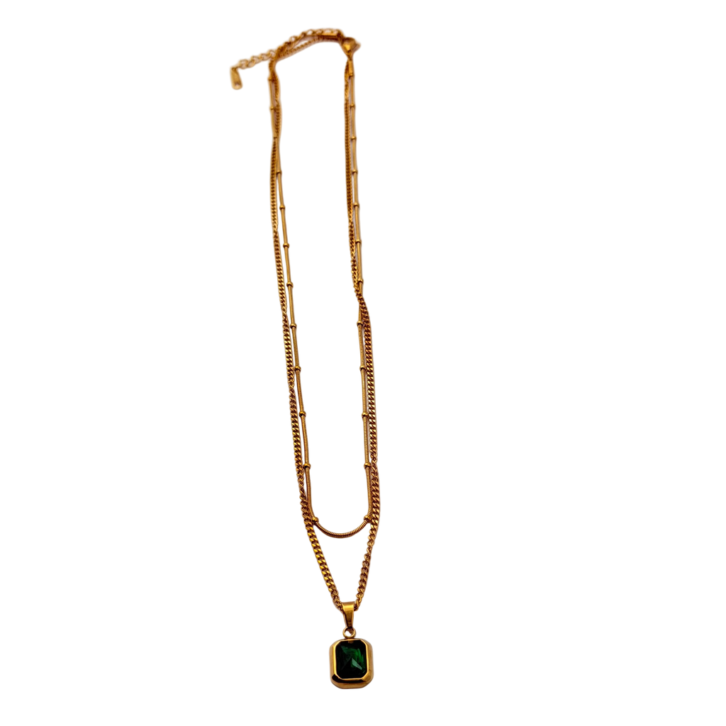 Emerald Cut Minimal Pendant Necklace