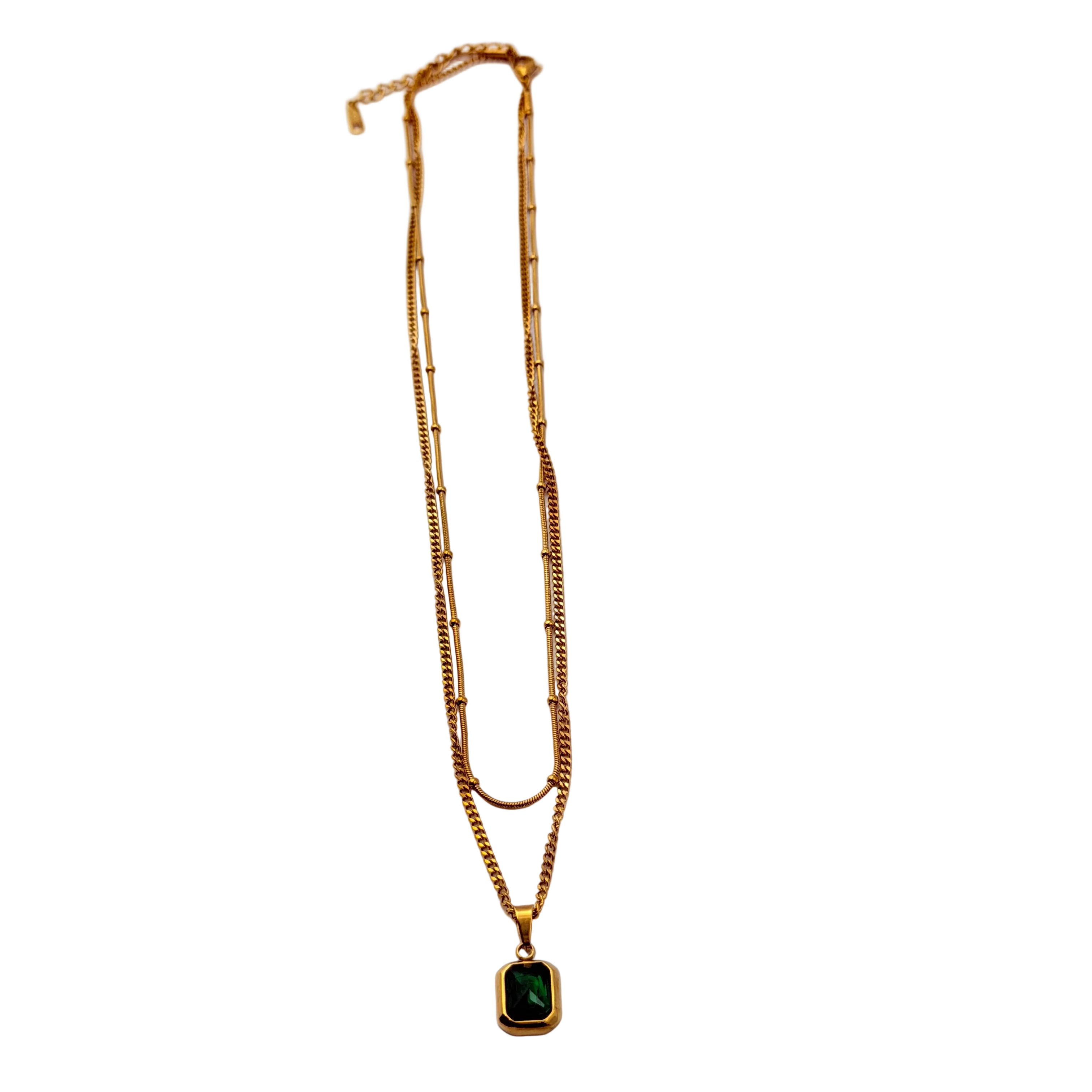 Emerald Cut Minimal Pendant Necklace