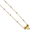 Golden Bow Charm Necklace