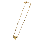 Golden Bow Charm Necklace