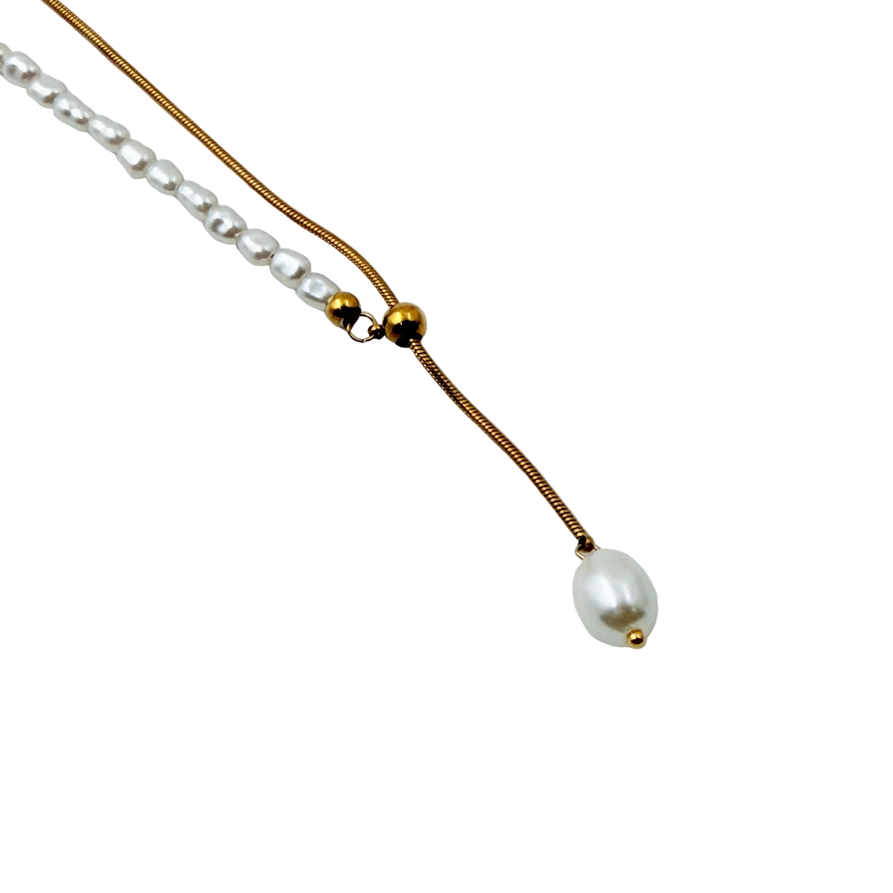 Pearl Slider Drop Necklace