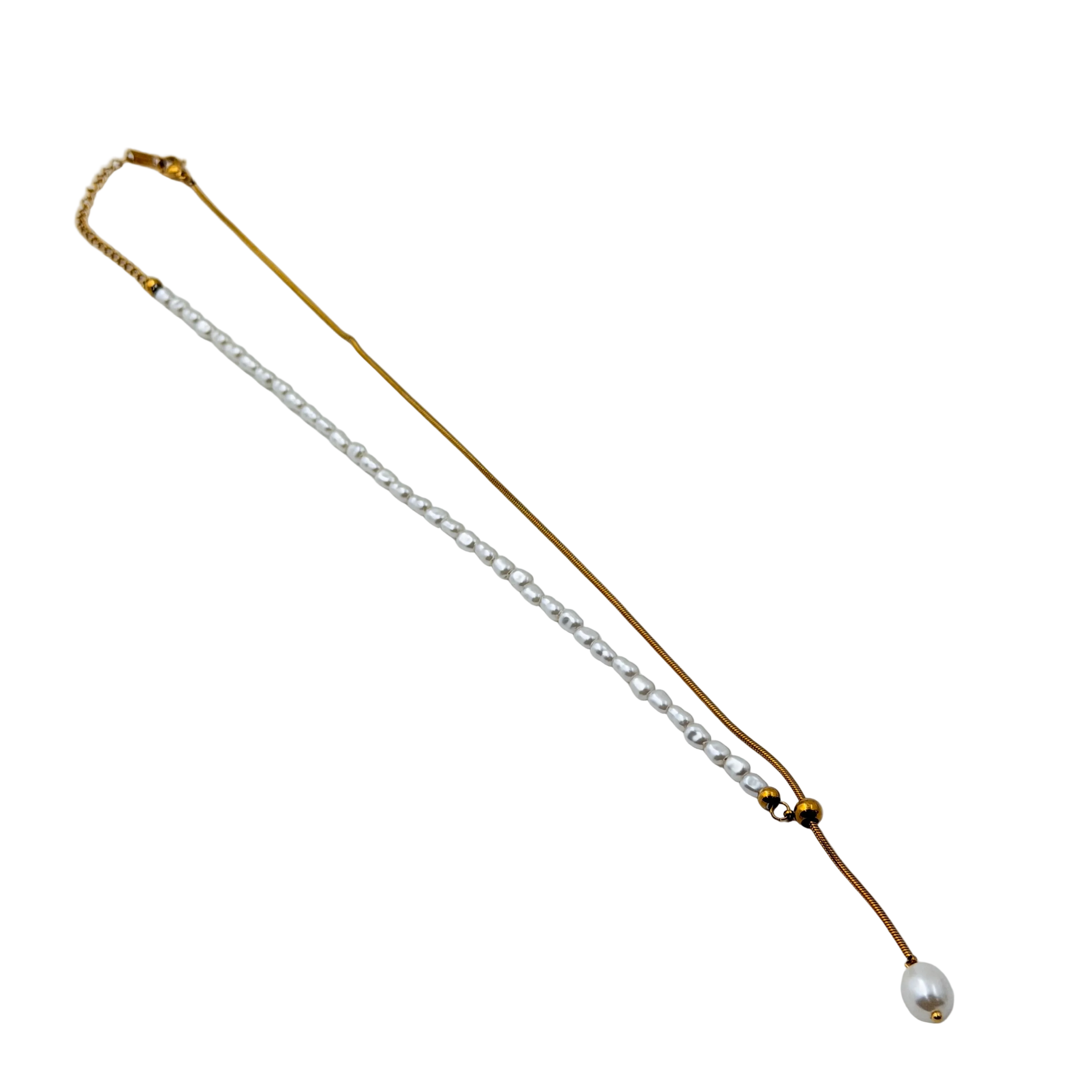 Pearl Slider Drop Necklace