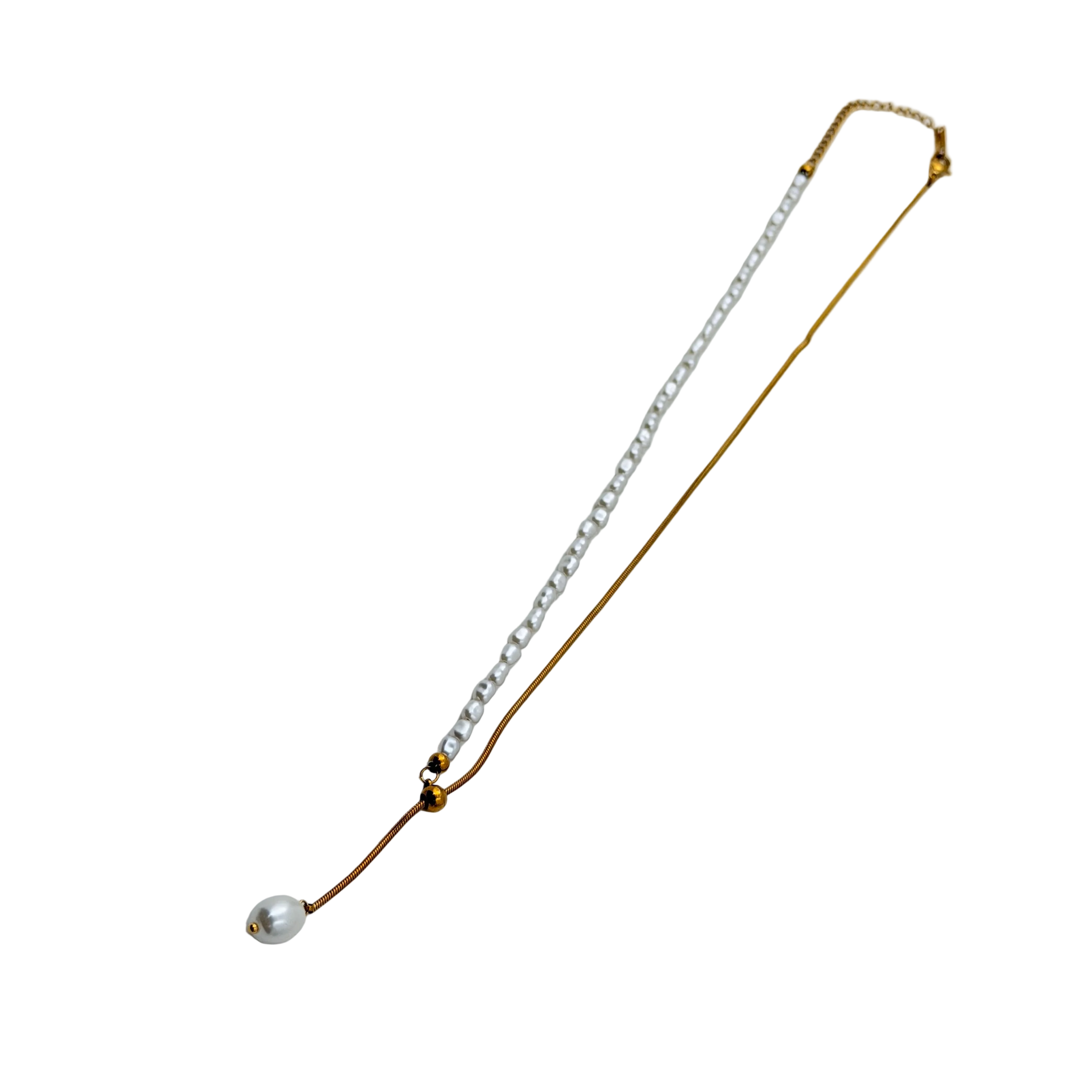 Pearl Slider Drop Necklace