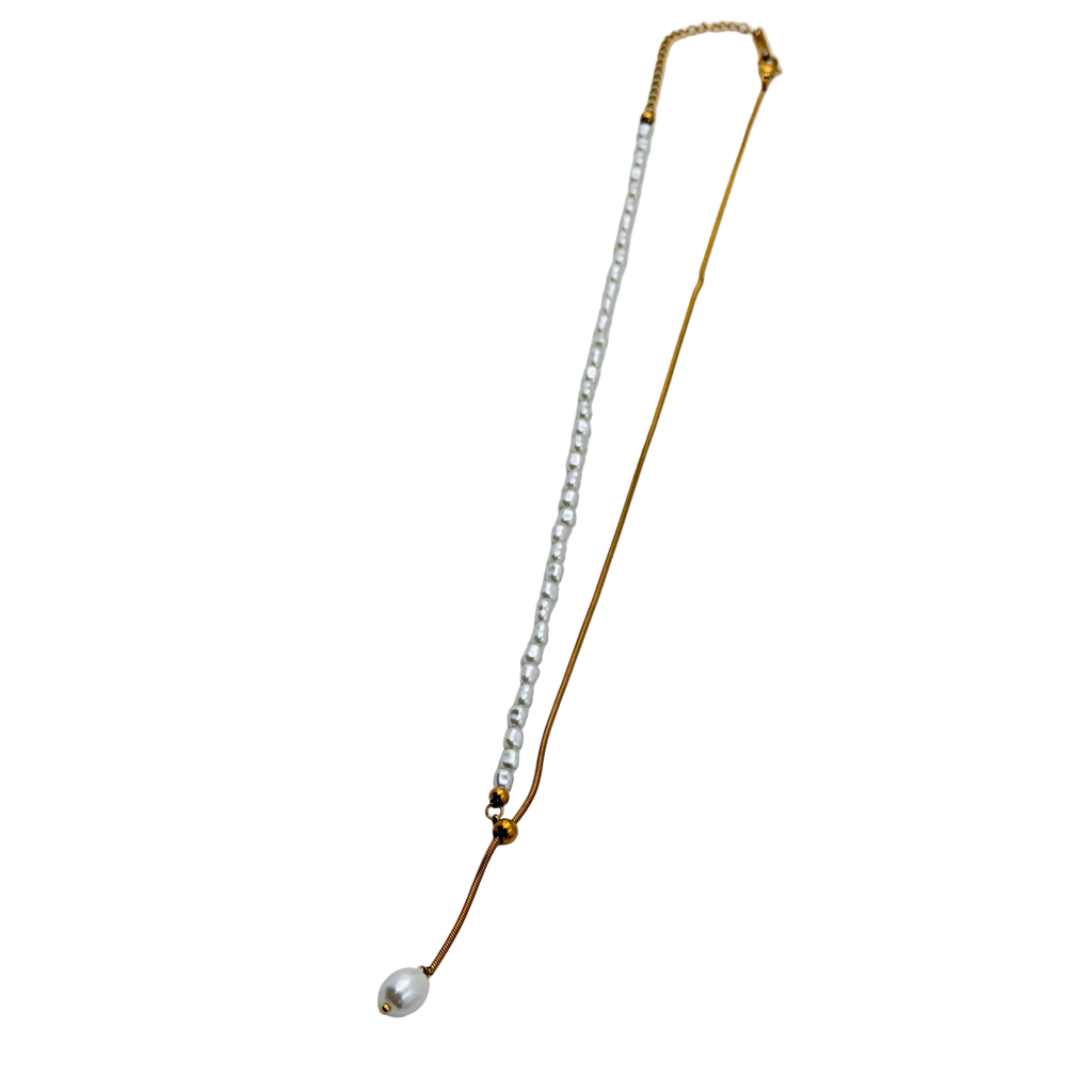 Pearl Slider Drop Necklace