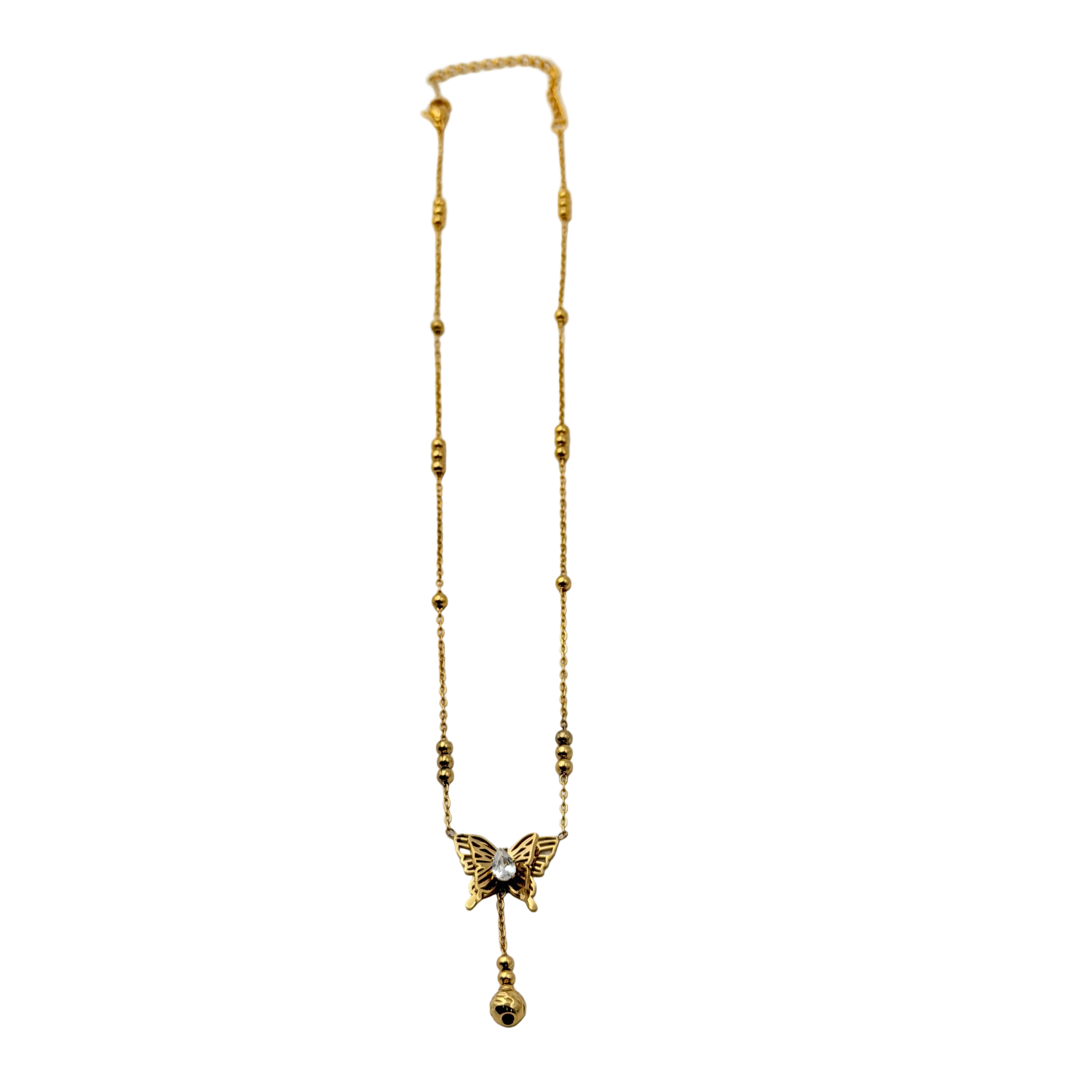 Butterfly Drop Charm Necklace