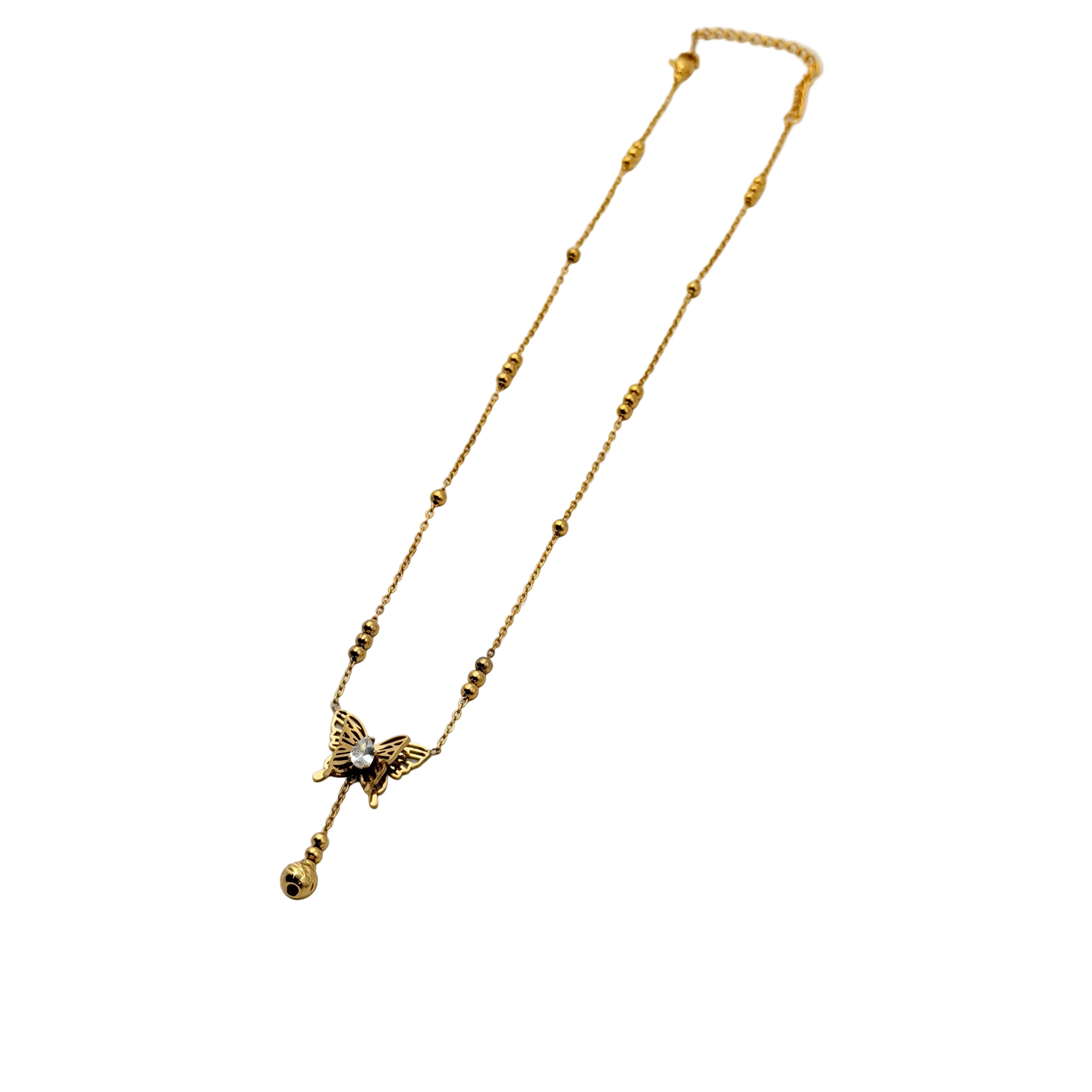Butterfly Drop Charm Necklace