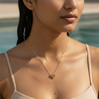 Beaded Heart Charm Necklace