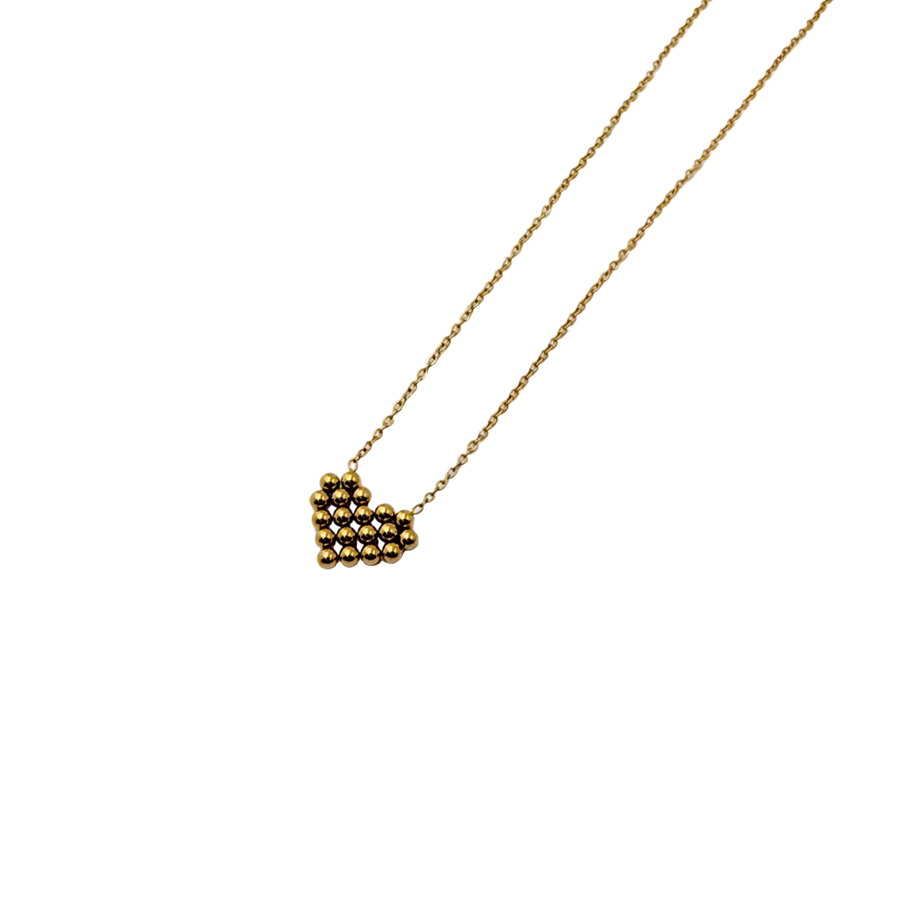 Beaded Heart Charm Necklace