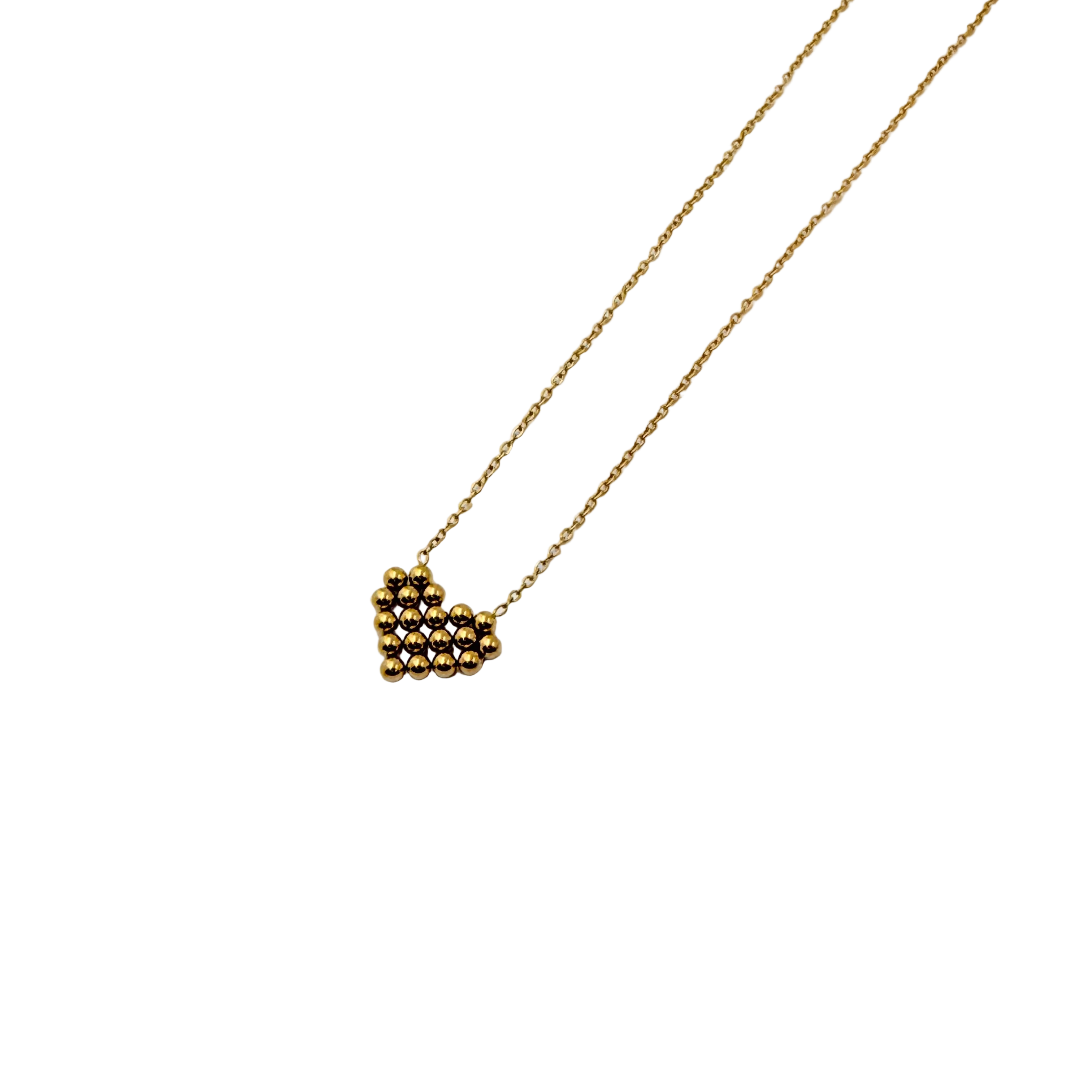 Beaded Heart Charm Necklace