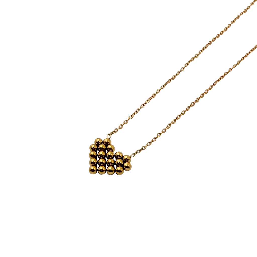 Beaded Heart Charm Necklace