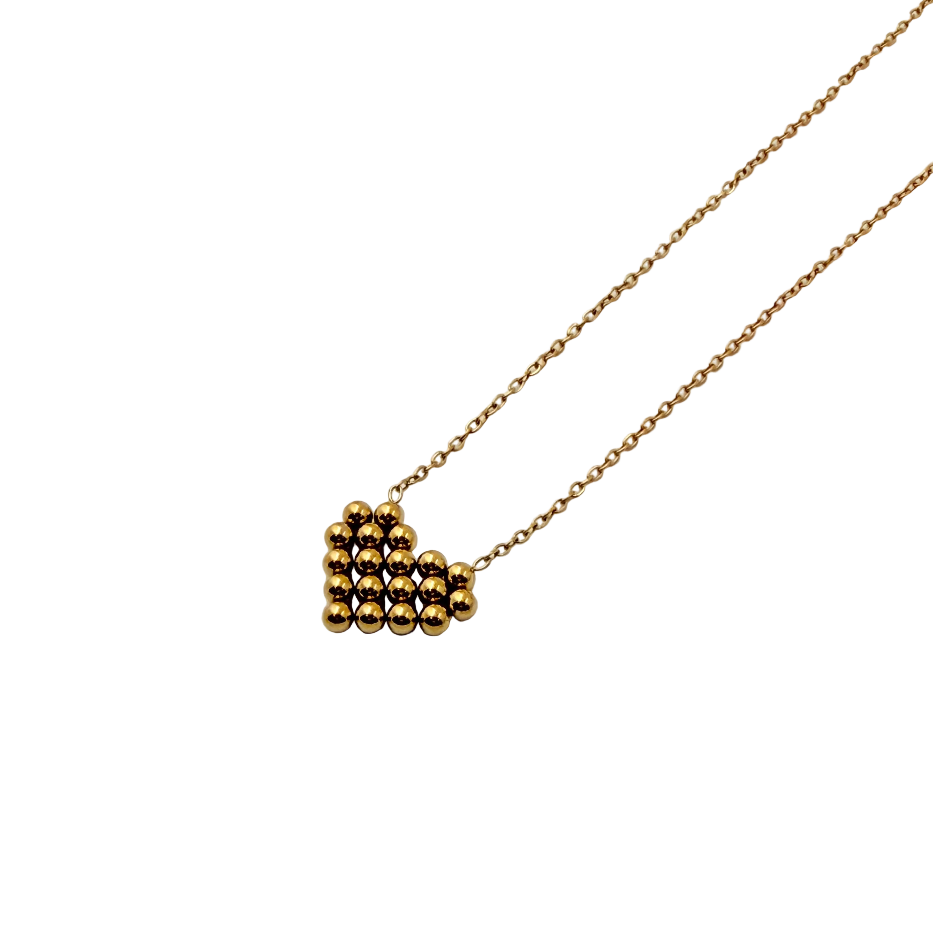 Beaded Heart Charm Necklace