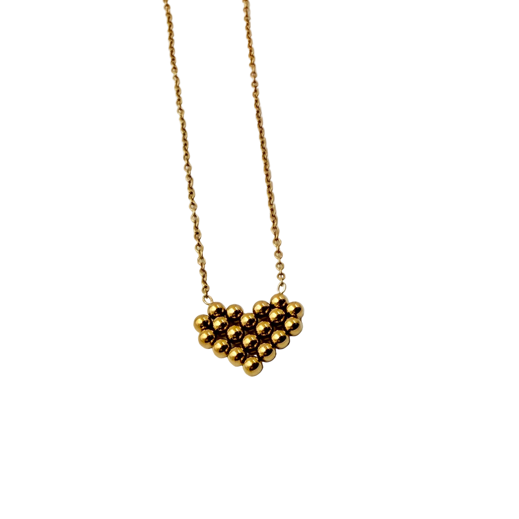 Beaded Heart Charm Necklace