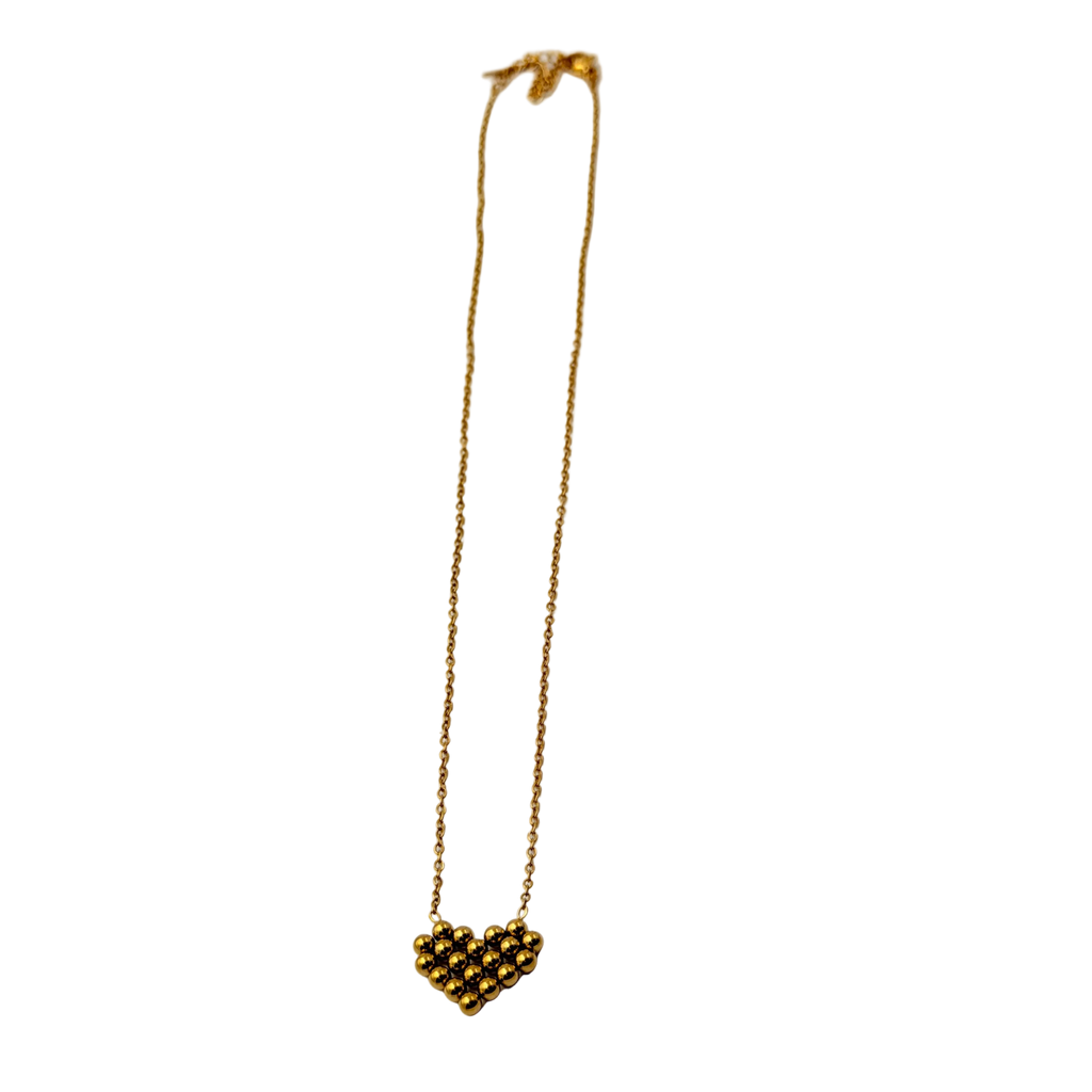 Beaded Heart Charm Necklace