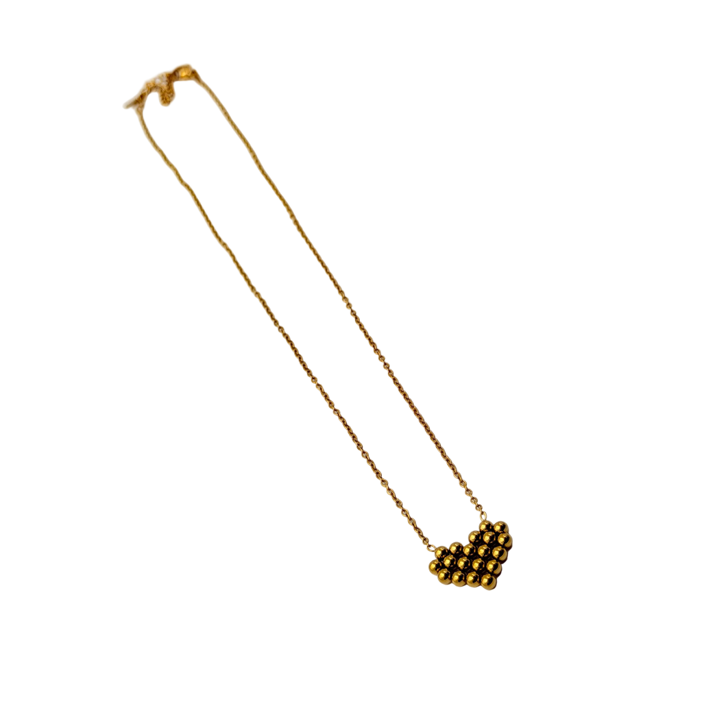 Beaded Heart Charm Necklace