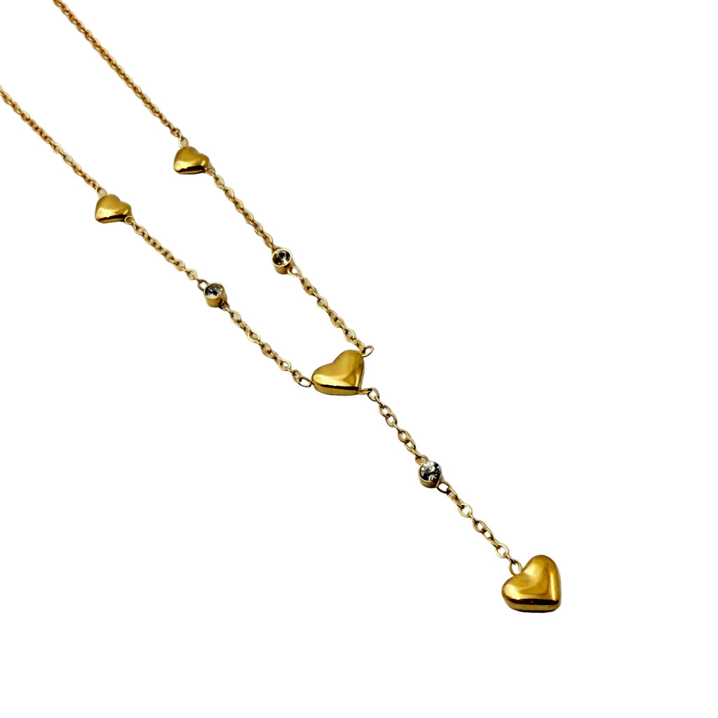 Crystal Heart Drop Necklace
