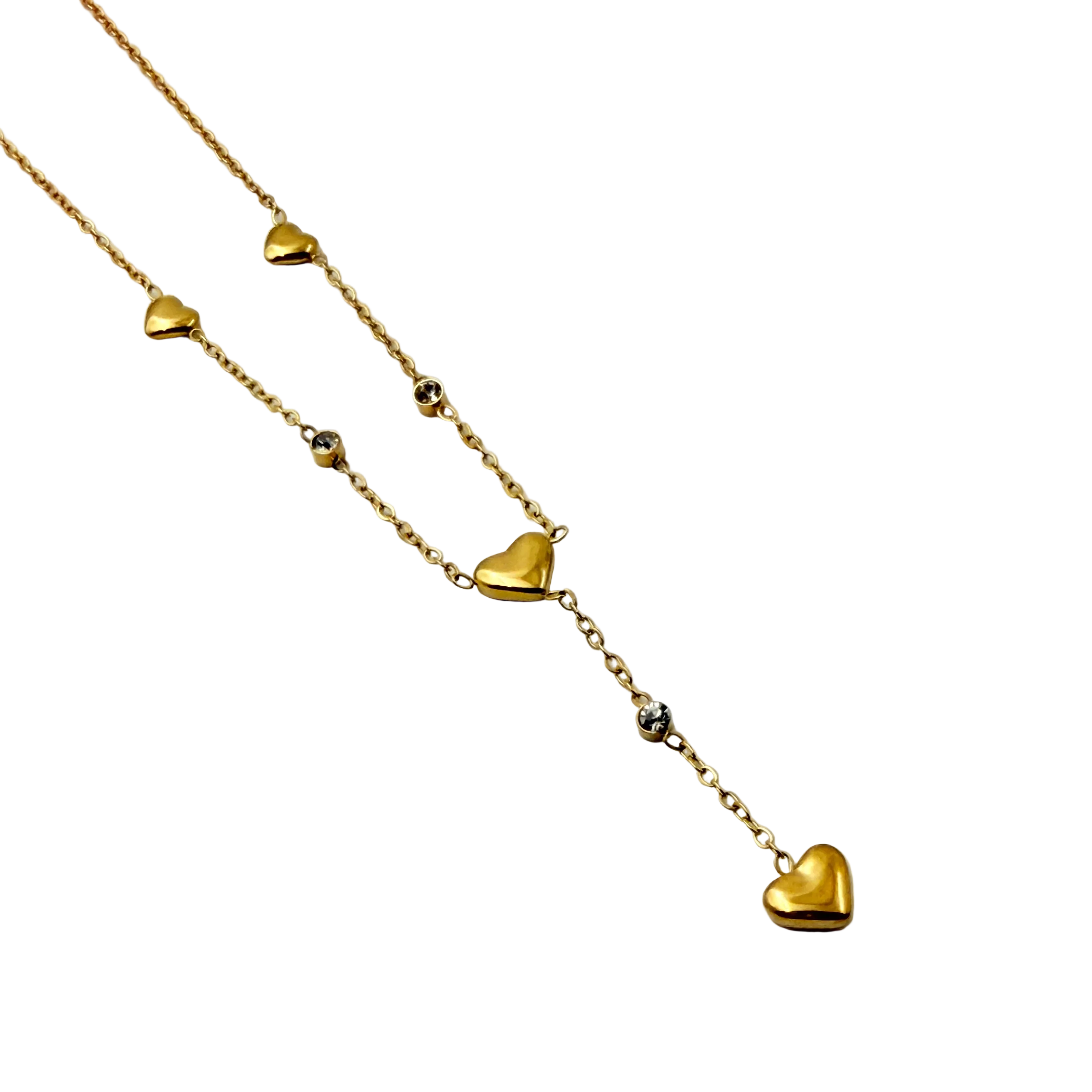 Crystal Heart Drop Necklace