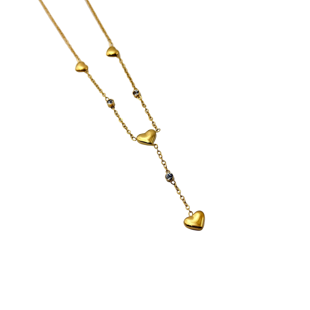 Crystal Heart Drop Necklace