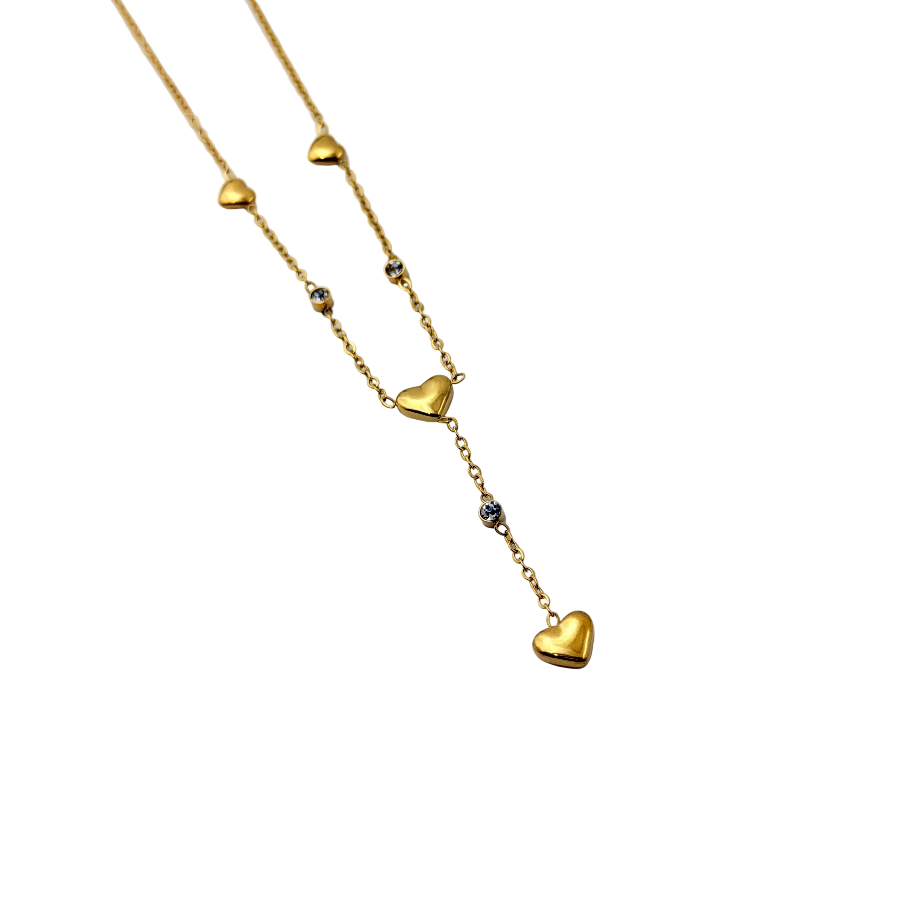 Crystal Heart Drop Necklace