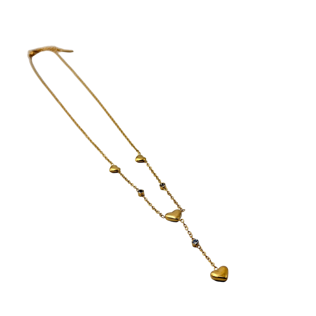Crystal Heart Drop Necklace