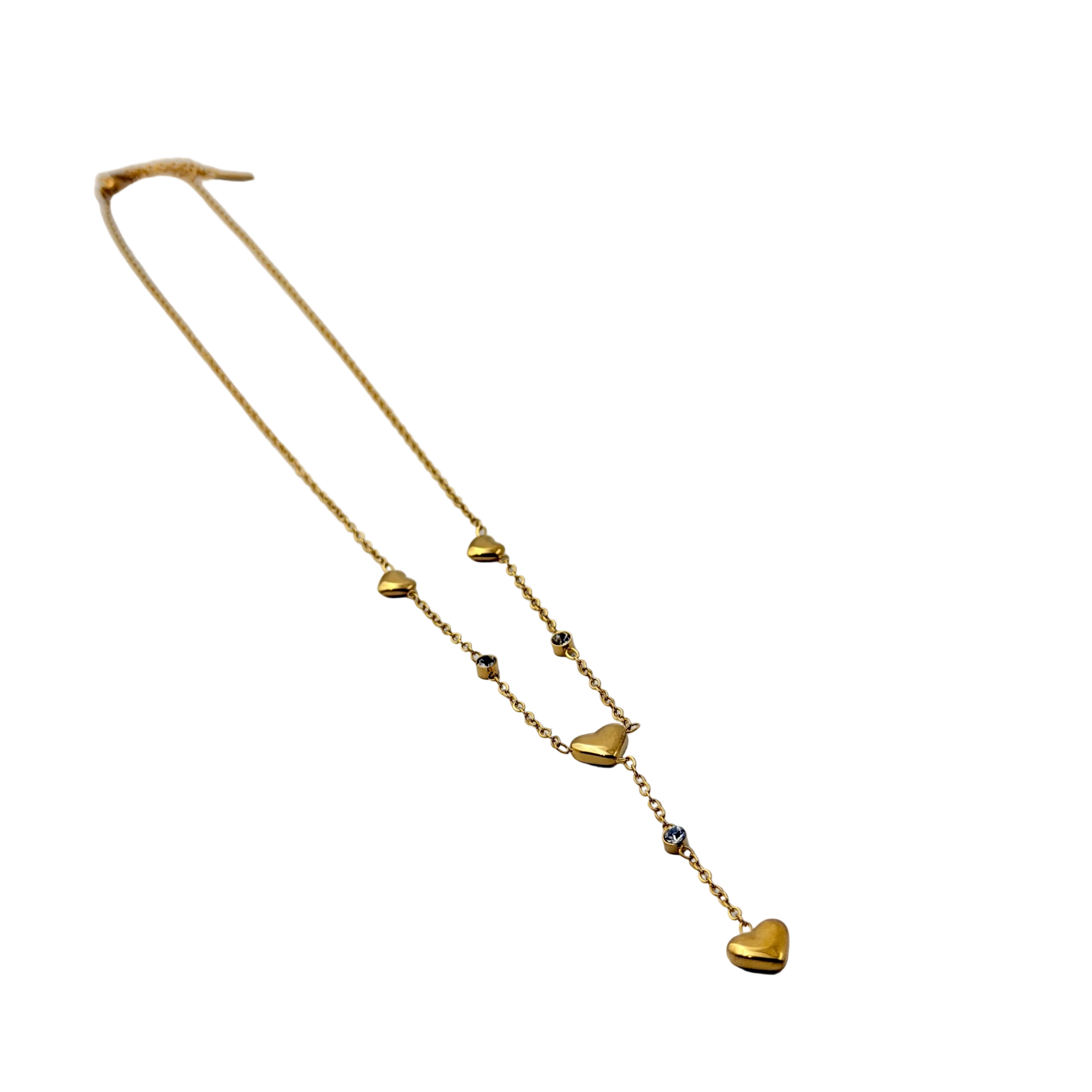 Crystal Heart Drop Necklace