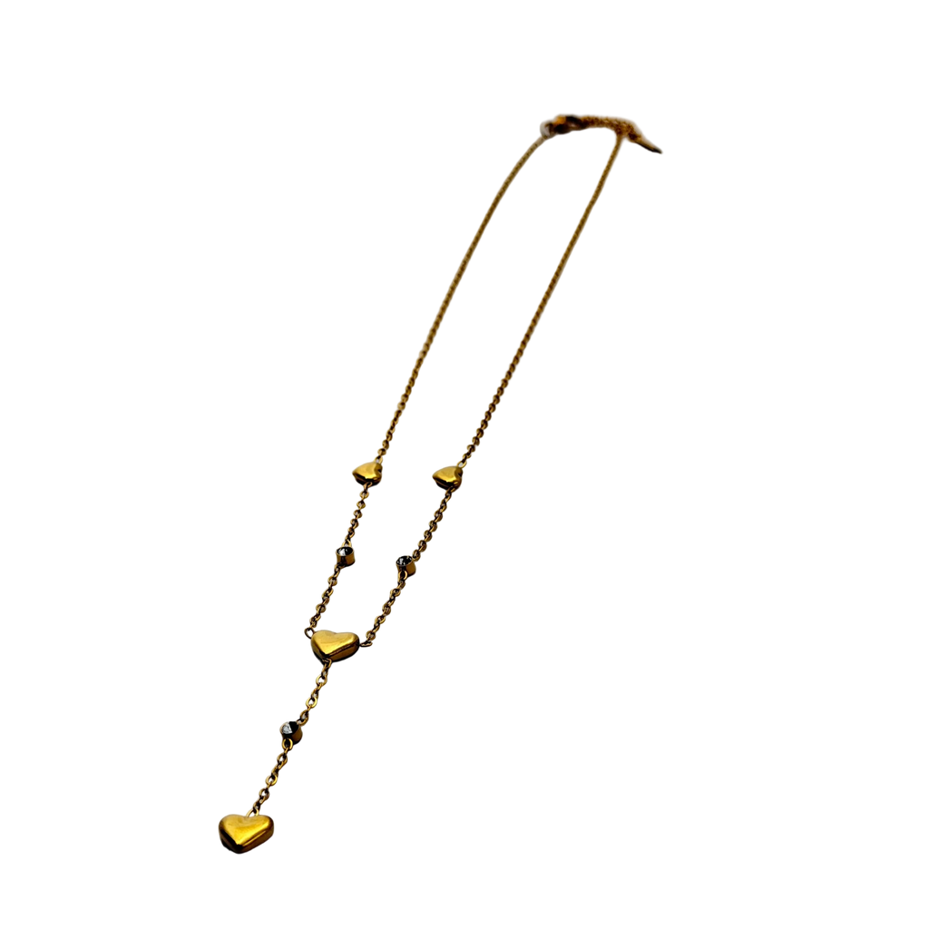 Crystal Heart Drop Necklace